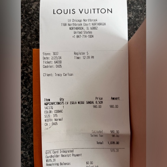 Louis Vuitton Isla wedge sandal.  Size 37.5 color COGNAC - Picture 6 of 9